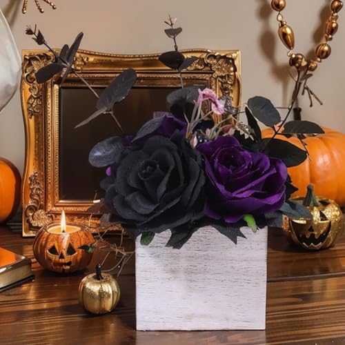 Fleurs noires gothiques pour décoration de table à maison - 7