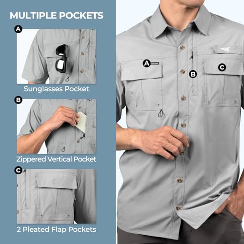 KastKing ReKon Men's Fishing Shirts, Well Made, Quick-Dry Short & Long Sleeve Hiking Beach Shirts, Sun Protection3