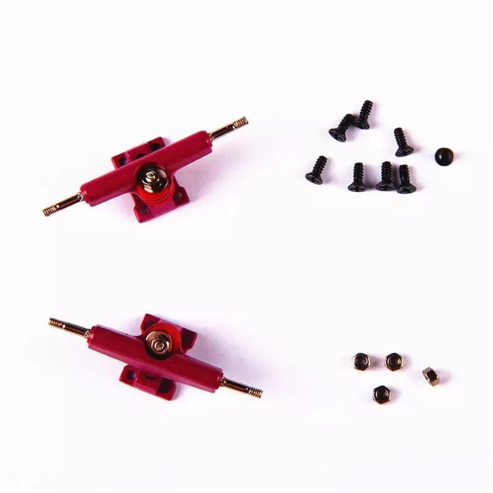 Diapasón de metal, 2 piezas de aleación para diapasón de 32 mm, doble eje para patineta de dedo, mini patineta (rojo)