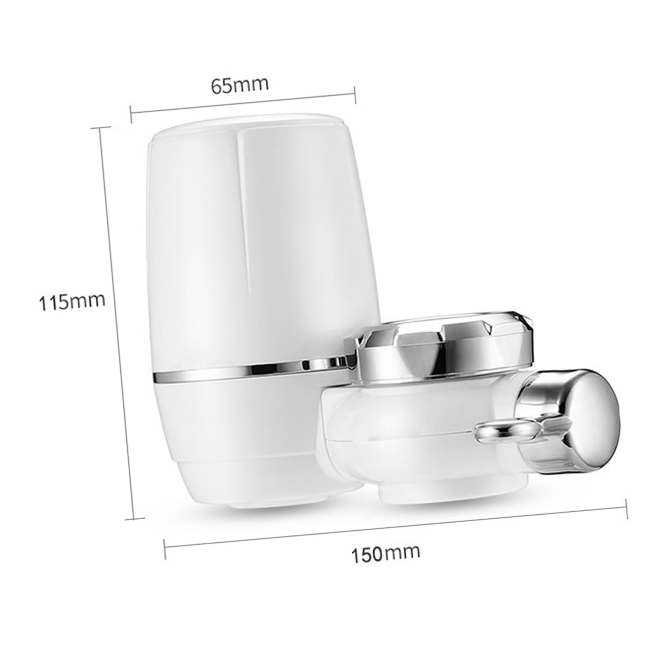 Purificatore per Rubinetto Cucina con Filtro Ceramico 2 Pezzi Bianco