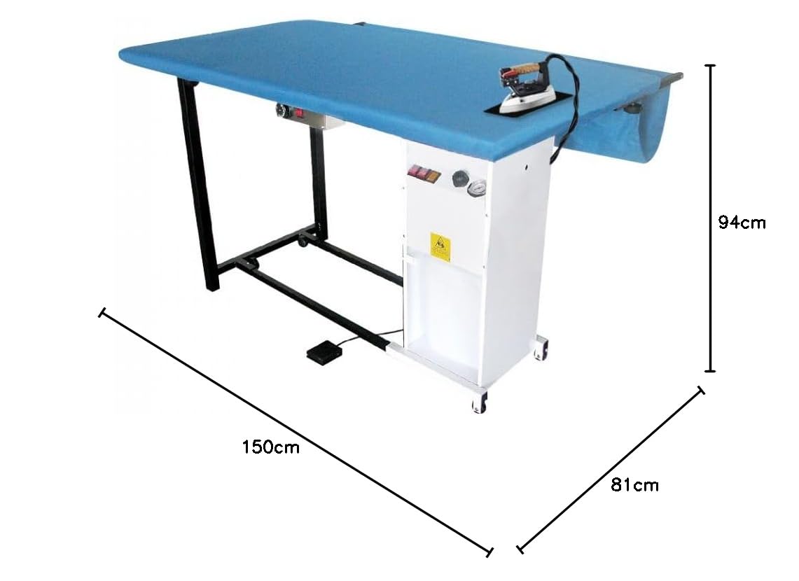 Aeolus Bügeltisch TS07 RA Rechteckiger Professioneller Erwärmtes Saugendes Brett 150x81 cm Energiesparende Kupferkessel Bügeleisen mit Dampfschutz Thermostat 5 Jahre Garantie A++