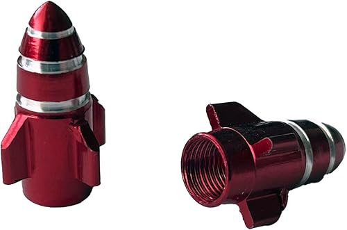 Miniatura 3 de MotorToGo 2X Red Rocket Shape Tire Valve Stem Caps Compatible for Kawasaki Z900