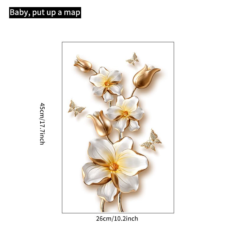 Rose Flower Butterfly Toilet Cover Sticker Decals,Flower Butterfly Leaf Waterproof Toilet Lid Tank Seat Decals Cistern Self-Adhesive Bathroom Wall Sticker