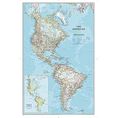 National Geographic Americas Wall Map - Classic (23.75 x 36.5 in) (National Geographic Reference Map) Map September 1, 2022