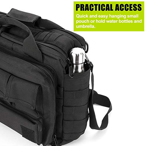 Fancytimes Military Briefcase,15.6 Inch Men's Laptop Messenger Bag Tactical Briefcase Multifunction Outdoor Computer Shoulder Handbags (15.6", Black) #TOP5