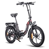 Fafrees F20 E-Bike Klapprad 20 Zoll, Upgrade Elektrofahrrad e Bike Herren und Damen 36V 18AH Akku, Max Reichweite 140km, 250W Fatbike 7S, pedelec 25km/h, E-Fahrrad für Erwachsener (Schwarz)