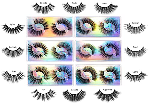 Dysilk Mink Lashes False Eyelashes - 12 Pairs Lashes 12 Styles Mixed Lash Extension - False Lashes D Curl Eyelash Clusters Wispy Lashes Natural Look Fluffy Fake Lashes Pack #TOP5