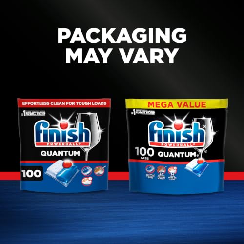 Finish Quantum Dishwasher Pods, No Pre-Rinse Dishwasher Detergent Soap Removes 24HR Dried-On Stain and Grease, Leaving a Virtually Spotless Shine, 100 Count - image 9