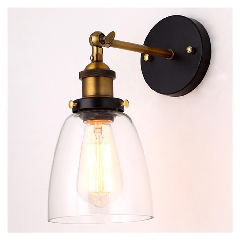 JKJZSALJ Indoor Wall Lights Fixtures Vintage Brass Hallway Wall Lamps Modern Swing Arm Adjustable Aisle Bedside Wall Sconces For Living Room Bathroom Vanity/Amber/B,Transparent-E,Transparent-a