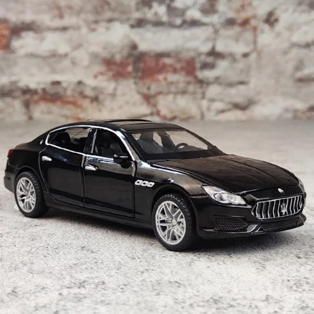 Image of Maserati Quattroporte Model Car with Box, Zinc Alloy Pull Back Toy car with Sound and Light for Kids Boy Girl Gift [Colors as Per Stock]