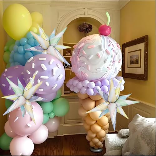 Image of 4pcs Sweet Candy Balloons Macaron Candy Balloon Explosion Star for Candy Party Decorations Christmas Party Decor for Kids Candyland Party Decoration Sweet Candy Baby Shower Supplies