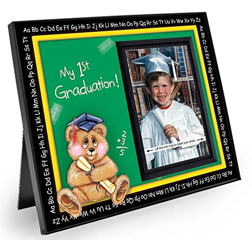 Prek Graduation Kindergarten Preschool Graduation Picture Frame | Colorful and Fun | Holds 3.5 x 5 Photo | First Graduation Keepsake Gift | Innovative Front-Loading Photo | Bear Design