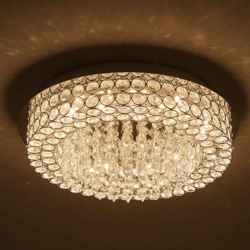 LED Ceiling Light Crystal Chandelier Jhoomer Lighting Fixture Mod...