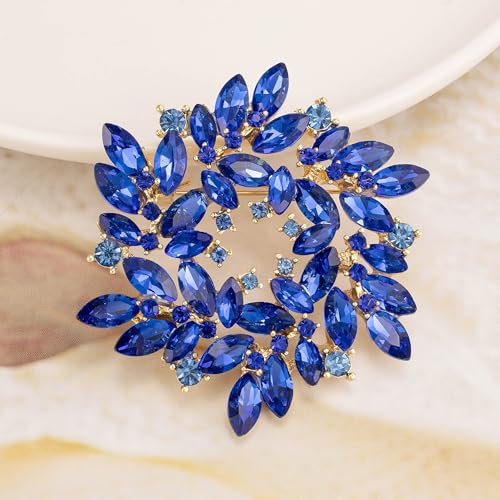 Image of Spiral Shape Rhinestone Brooch Pin for Women Statement Brooch