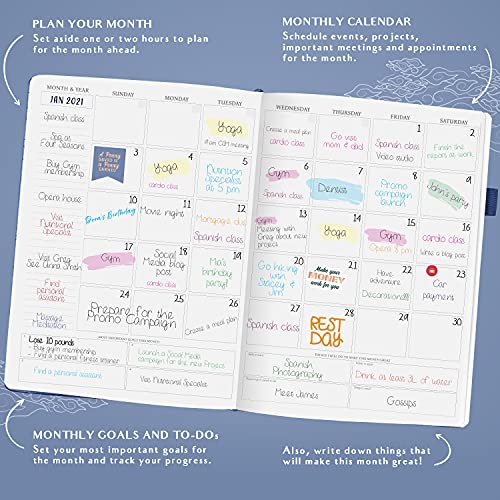 Image of Legend Planner PRO Hourly Schedule - Weekly & Daily Organizer with Time Slots. Appointment Book Journal for Work & Personal, A4 (Mystic Blue)