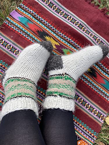 Hand knitted wool socks//Extra Thick//Large Sizes//Pure Organic wool socks//Bed socks//Organic wooll//Christmas wool gifts3