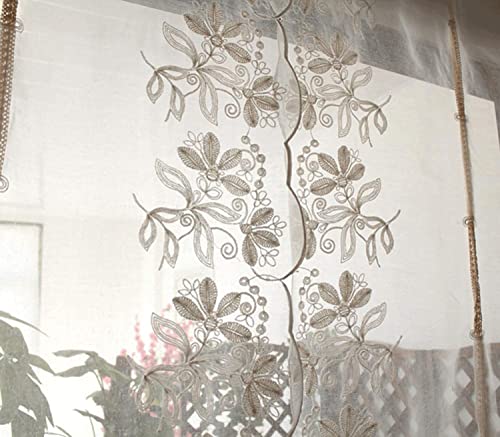 Rideaux transparents en dentelle brodée à soulèvement - 4