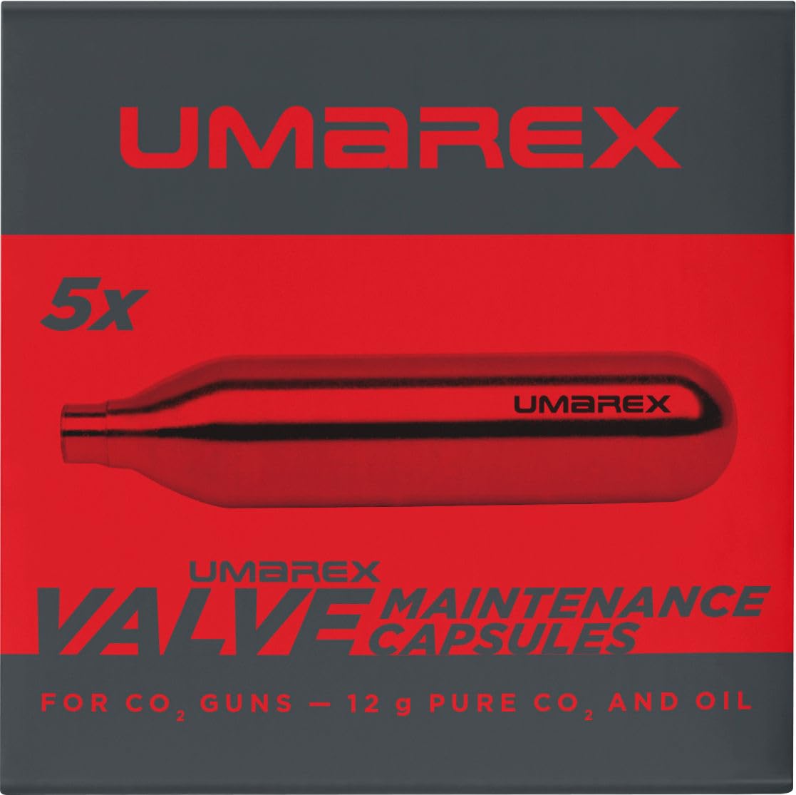 Umarex Capsules d'entretien CO2, lot de 5 x 12 g, idéal pour carabine à air comprimé, accessoires pour armes à air comprimé