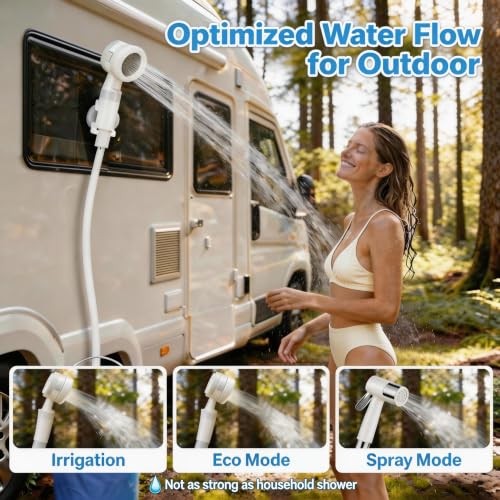 Bomba de ducha portátil para camping - cabezal de ducha recargable para exteriores, bomba de agua desde cubeta, ideal para camping, senderismo, viaje, lavado de autos y limpieza de mascotas miniatura 3