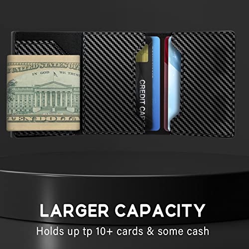 GAOCHALE Men's Carbon Fiber Genuine Leather RFID Blocking Minimalist Slim AirTag Wallet (Aw-002-cf, No Airtag Included)3