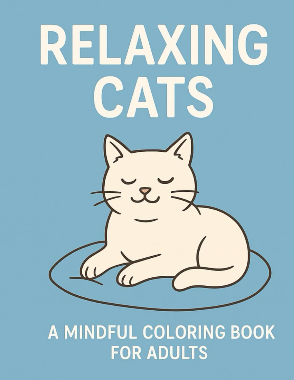 Relaxing Cats – A Mindful Coloring Book for Adults: Cozy Cat Scenes & Positive Affirmations for Stress Relief and Relaxation
