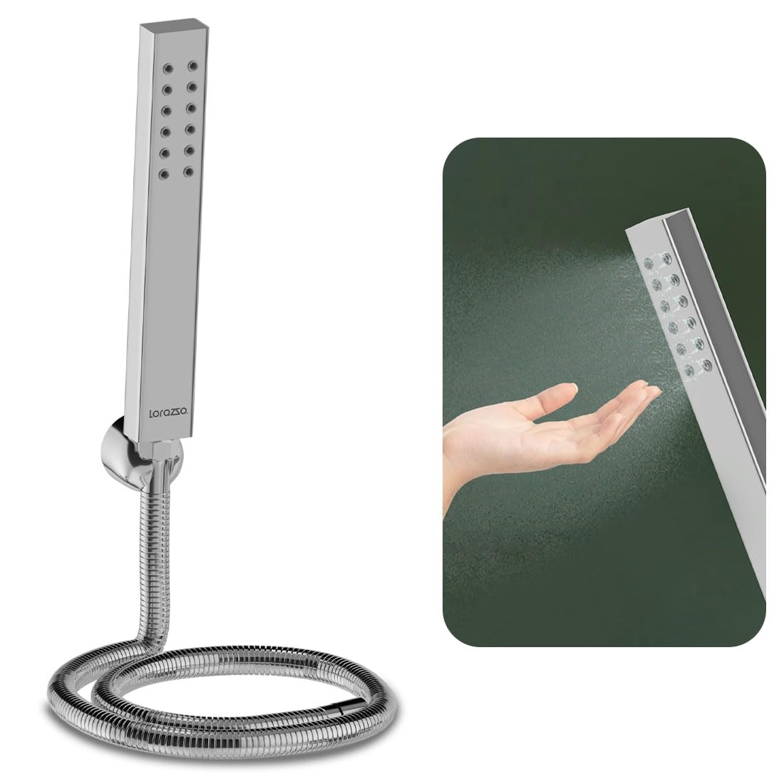 Lorazzo Majestic Mist Hand Shower for Bathroom | Spa-like Mist Spay | Complete Set with 1.5 m SS 304 Hose Pipe and Wall Hook | 1-year Lorazzo Limited Warranty (B0D94H6X5Y) Amazon Price History, Amazon Price Tracker