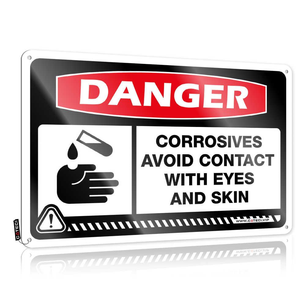 Fzfn Colour Art Accessory Humor Danger Corrosives Avoid Contact With Eyes And Skin For Gate - Emo Customizable(30X40cm)