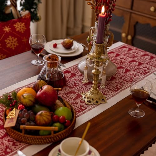 Chemin de table rustique rouge pour protéger et embellir votre table
