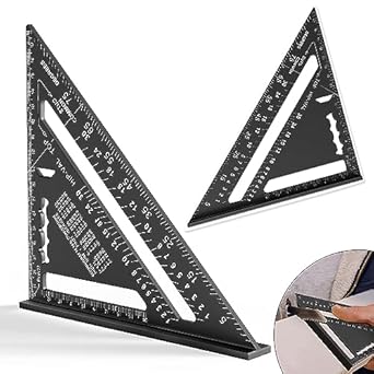 Benaton Squadra da Falegname, Triangolo Righello Quadrato Goniometro ...