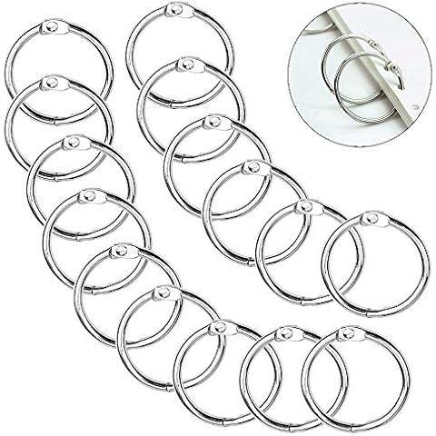 MaYuLa 100Pcs Binder Rings 20mm Metal Book Rings Loose Leaf Binder Rings Index Card Rings Flash Card Rings Revision Card Rings Silver Round Binding Rings for Notebook Scrapbook Album Craft DIY Cover