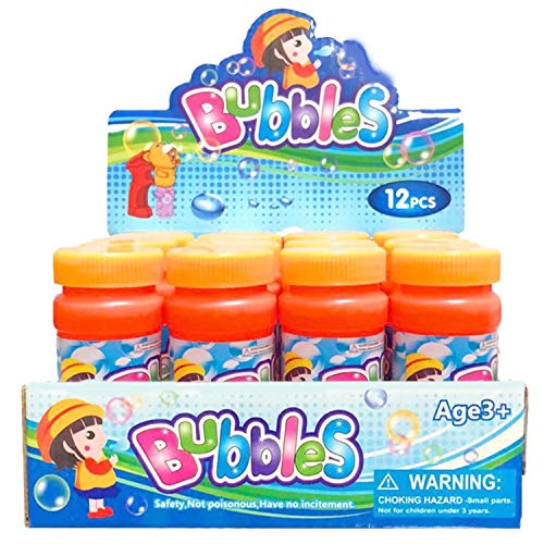 Toysery 12 Packs Bubble Solution, Bubble Refill with Bubble Wand, Bubble Solution Refill for Toddler Toys, Party Favor Bulk Bubble Solution Blowing Wand, Long-Lasting Big Bubble Solution for Kids