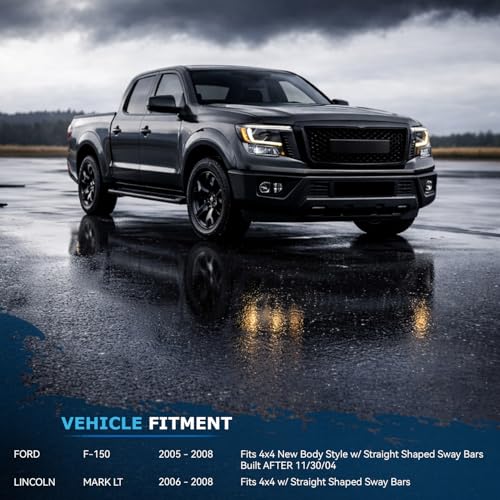 Image of Detroit Axle - Front End 16pc Suspension Kit for 05-08 Ford F-150, 06-08 Lincoln Mark LT, Upper Control Arms Lower Ball Joints Struts Tie Rods Sway Bars Rear Shock Absorbers Boots 2007 Replacement
