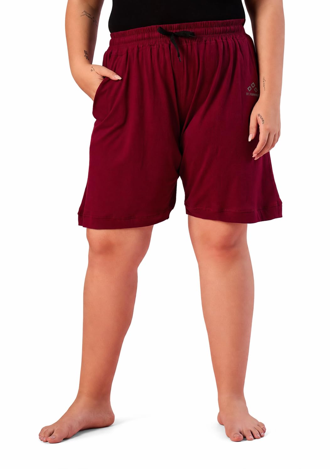 alza Women Plus Size Mid-Rise Relaxed Fit Cotton Lounge Shorts-picture-34