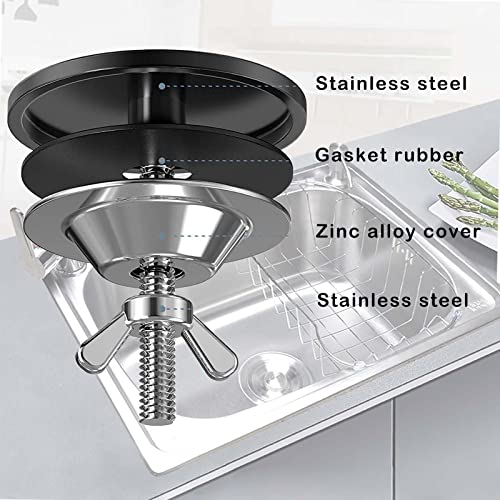 LiXiongBao Stainless Steel Kitchen Sink Hole Cover 2 Inch Faucet Hole Cover Matte Black - Image 4