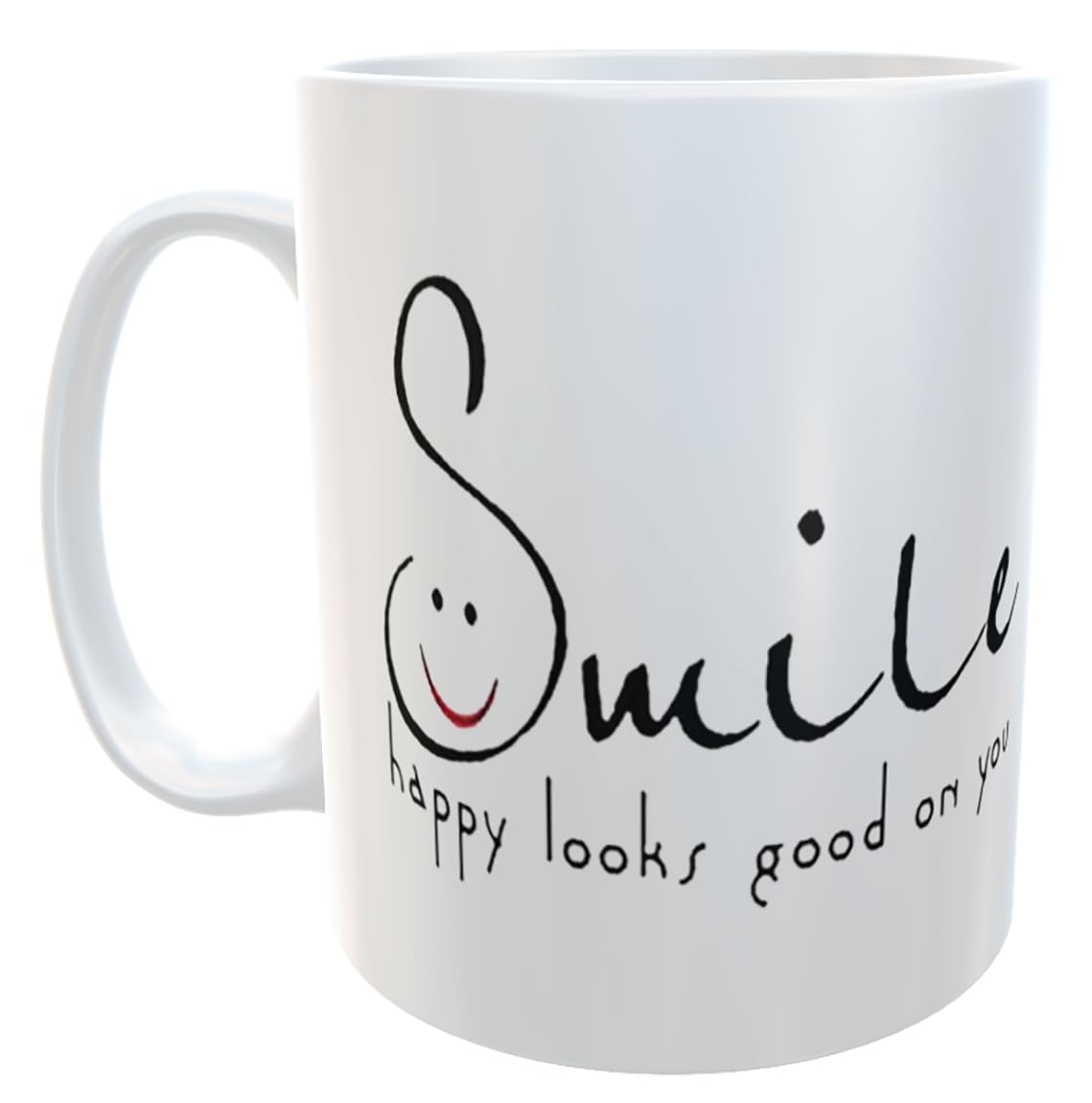 My D SQUARE Motivational Coffee Mug Smile Gifts for Women Girls Boy Friends Wife Husband 1 Piece White Ceramic Cup 325 Ml