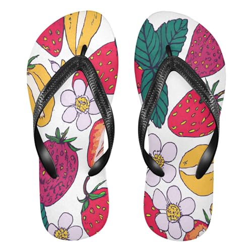 Burbuja Fruits Painting Flip Flops for Women Men, Soft Thong Sandals Rubber Slippers for Pool Beach Essentials