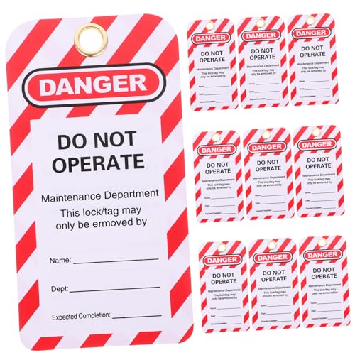 Luxshiny 10pcs Hanging Tags Factory Tag Electrical Key Hanging Operate Danger Device Safety Equipment Locked PVC
