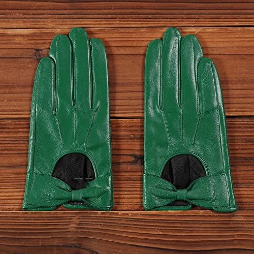 Zsqaw Winter Leather Gloves Women Gloves Thin Lined Warm Driving Mittens (Color : Gray, Size : M Code) #TOP4