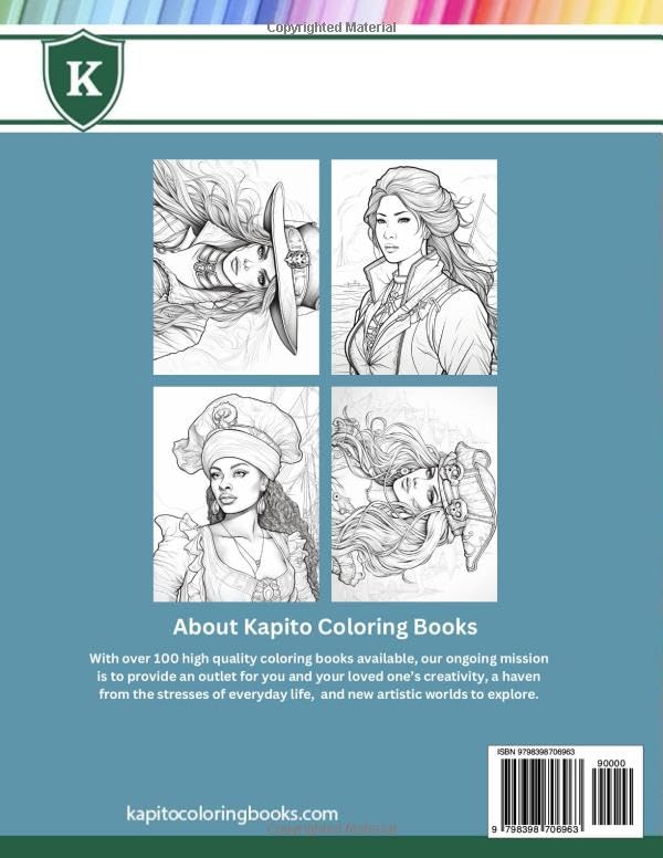 Miniatura 2 de A Kapito Coloring Book Pirate Queens Coloring Book (Adult Coloring Books)