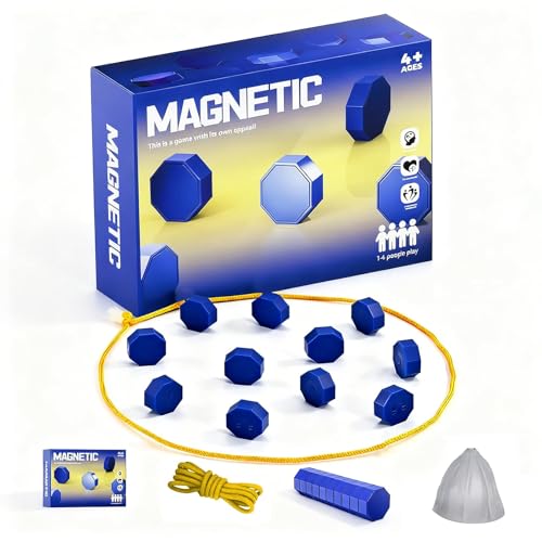 Magnetic Chess Game with Full-Size Stones & String Exciting Magnetic Game Strategy Puzzle Game for Family Travel or Camping - 2 Player Toy for Kids and Adults