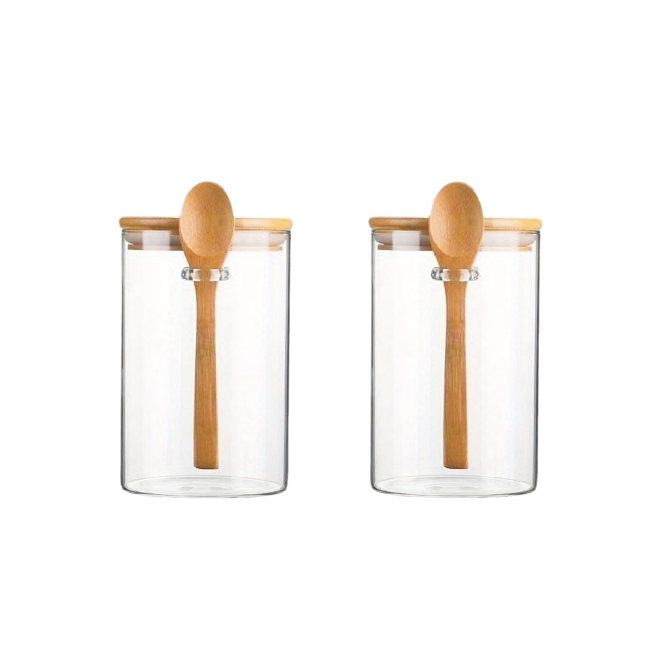 ZNJAMN 2 Pcs Overnight Oats Containers With Lid Airtight Glass Jars With Spoon For Coffee Tea for Pickling