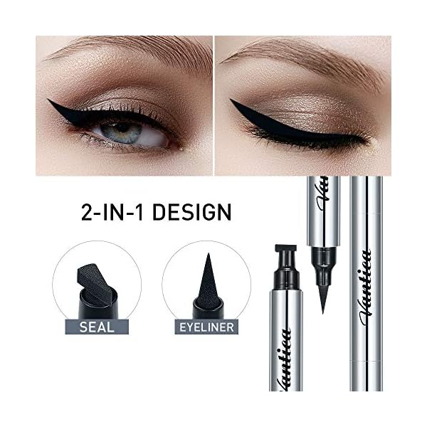 VANTICA Eyeliner stamp 2 Pack Black Liquid Eyeliner Winged Pencil Cat Wingliner Eye liners Pen for Women,Easy to use,Long Lasting,Smudge-proof, No Dipping