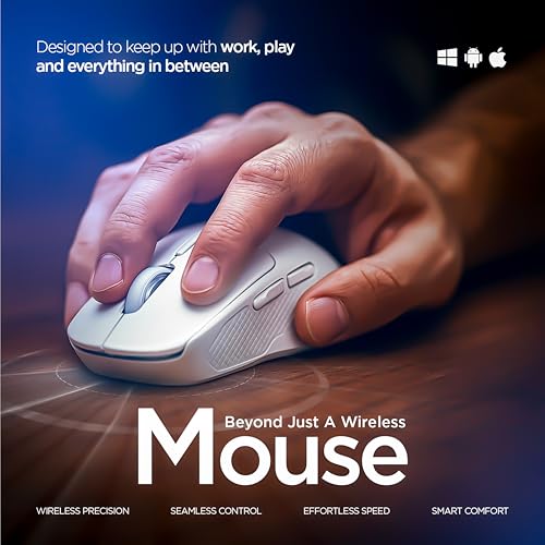 Image of Acer Prism Wireless Mouse | Dual Mode 2.4GHz & BT 5.1 | 6 Buttons with Scroll Wheel | 800 /1200 /1600 DPI | Rechargeable 500mAh Battery | Running RGB | Lightweight 73g I Windows & Mac Compatible - White