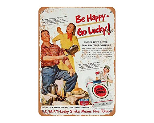1951 Lucky Strike and Camping Vintage Look Targa in metallo, hotel, ufficio, camera da letto, giardino, decorazione artistica. 20 x 30 cm