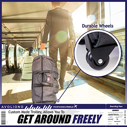 AVOLIONO Travel Bag Garment Bag Expandable Weekender Bag Wheeled Duffle Bag Convertible Hanging Suit Case Suit Bag for Men and Women