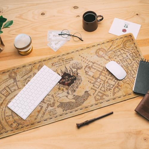 Image of Grupo Erik XXL Mouse Pad Harry Potter Gifts | Gaming Desk Mat 31.5 x 13.8 inches Non-Slip Rubber Mat, Keyboard & Mouse Mat Large | The Marauders Map Gaming Gifts Gamer