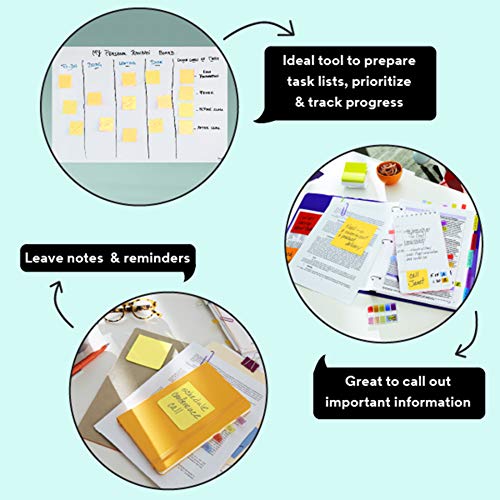 Image of Cello Whitemate Vivid Whiteboard Marker (4 Vivid Ink Colors - Orange, Magenta, Violet, Lime) | Stati & Post-It Sticky Notes (3 inch X 3 inch) - Pack Of 2 (2X100 Sheets, Canary Yellow)