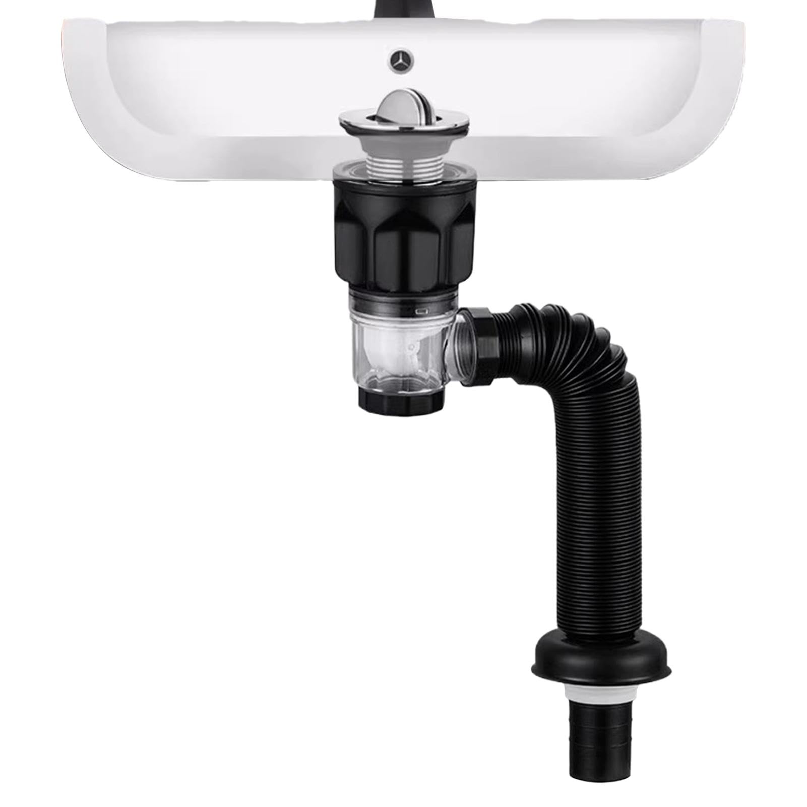 Tubo di Scarico Flessibile, Sifone per Lavandino, Diametro 37 mm