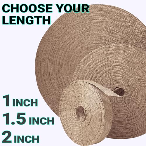 Image of TECEUM 3 /4 inch & 5 /8 inch & 1 inch & 1.5 inch & 2 inch Webbing - 10 25 50 Yards - 40+ Colors - Heavy Duty 1 Inch 1.5 Inch 2 Inch Backpack Straps - Webbing for Outdoors Indoors Crafting DIY