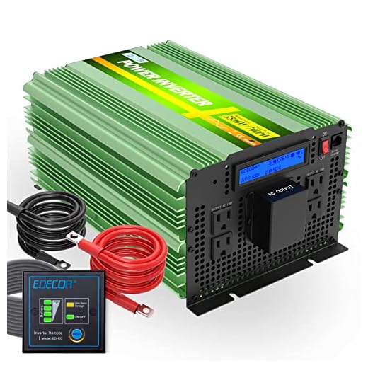 EDECOA 24 Volt 3500 Watts Pure Sine Wave Power Inverter Upgraded Model DC 24V to AC 110V 120V 4 AC Outlets and 1 Hardwire Terminal with LCD Display and Remote Controller Upgraded